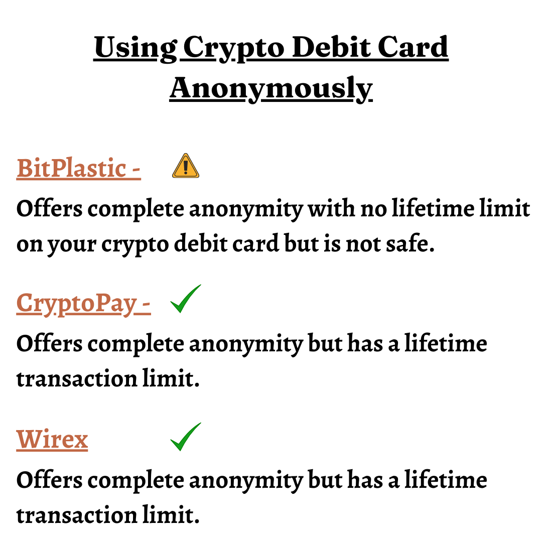 Using Crypto Debit Card Anonymously