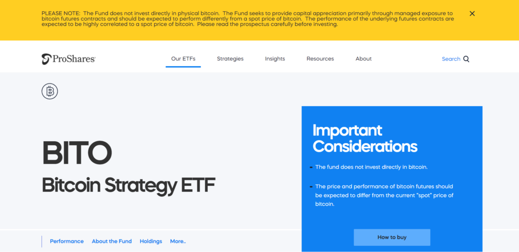 Best Crypto ETFs in the US - U.S. ProShares Bitcoin Strategy ETF