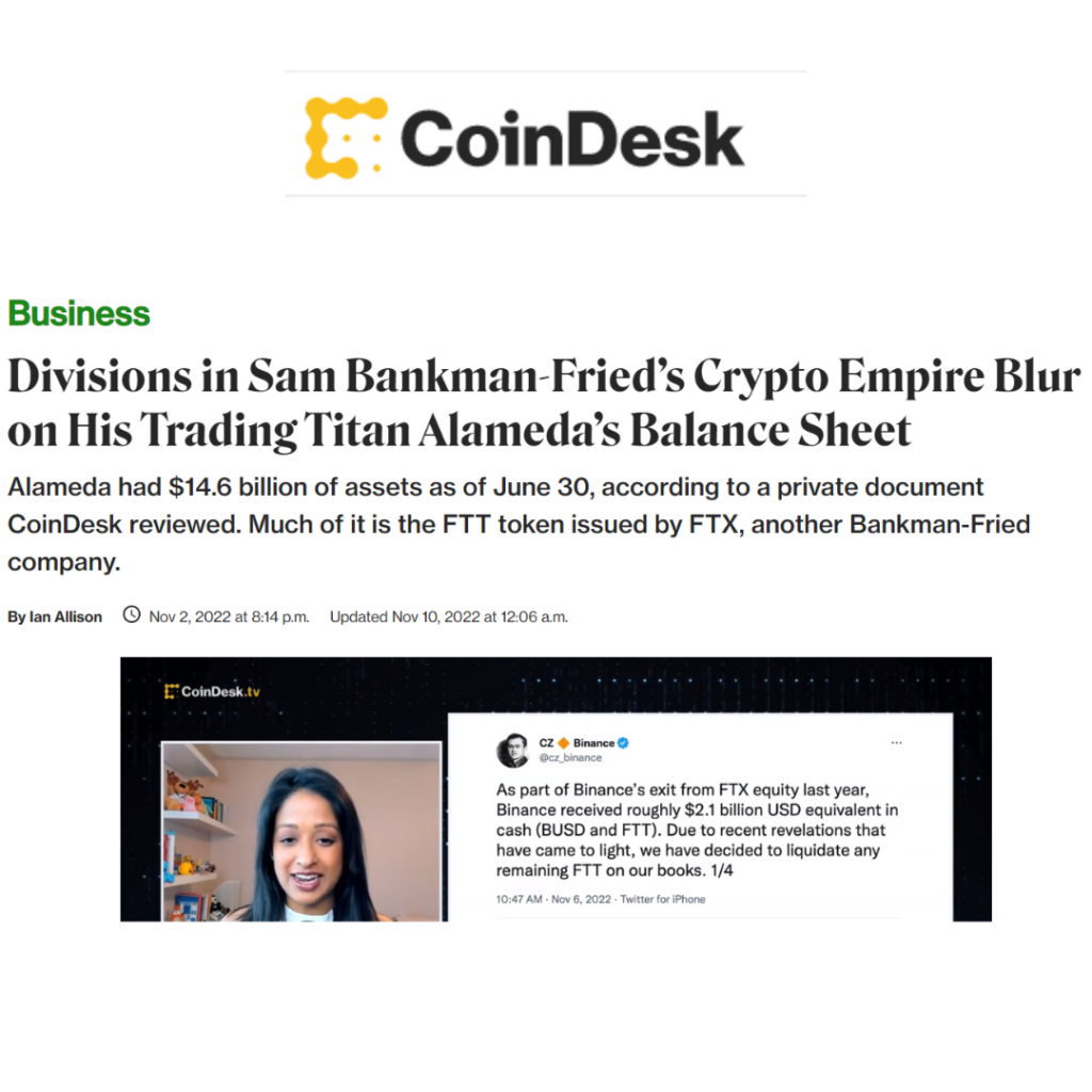 ftx collapse coindesk report
