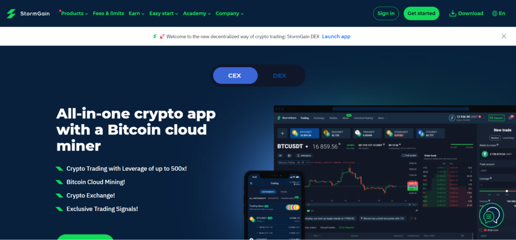Stormgain - Best Crypto Margin Trading Exchanges
