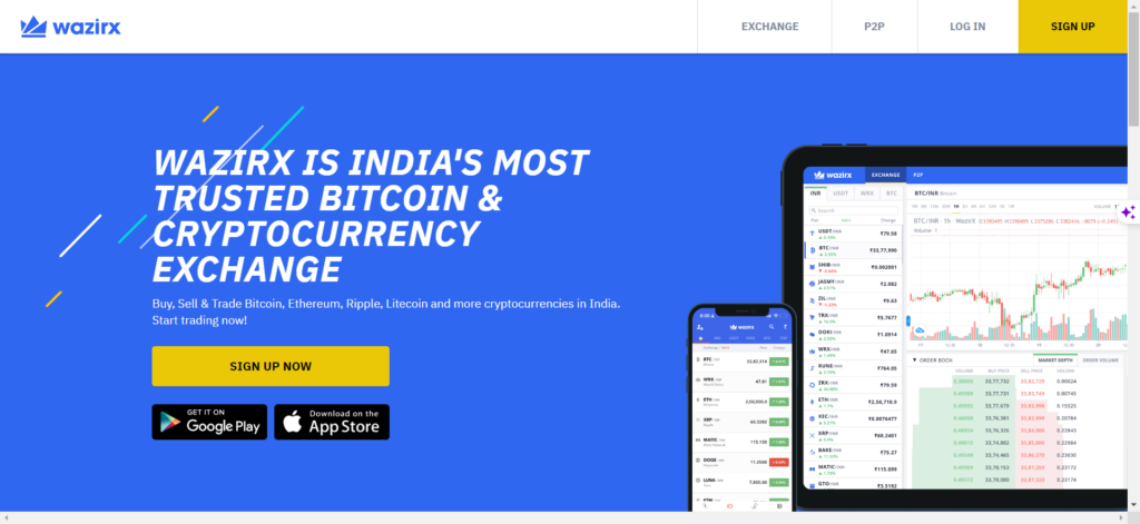 best crypto exchanges in India - WazirX