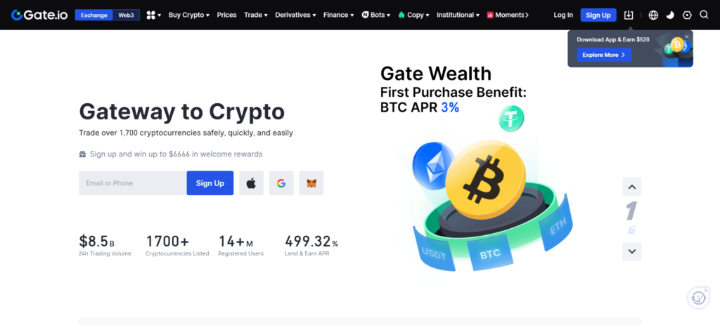 Gate.io - Best Crypto Exchanges in Dubai and UAE