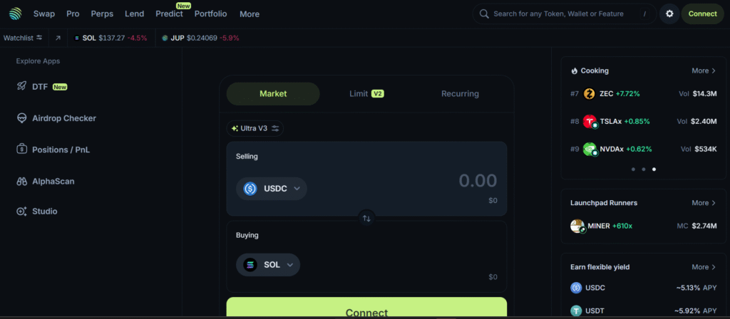 Jupiter (Best for Swaps & All-in-One DeFi)