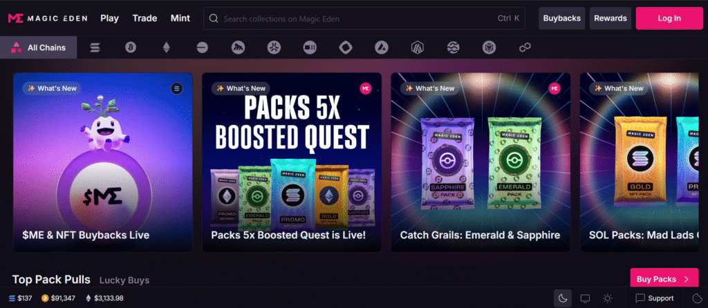 Magic Eden (Most Popular Multi-Chain Marketplace)