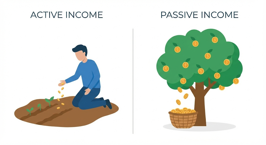living off crypto from active vs passive income