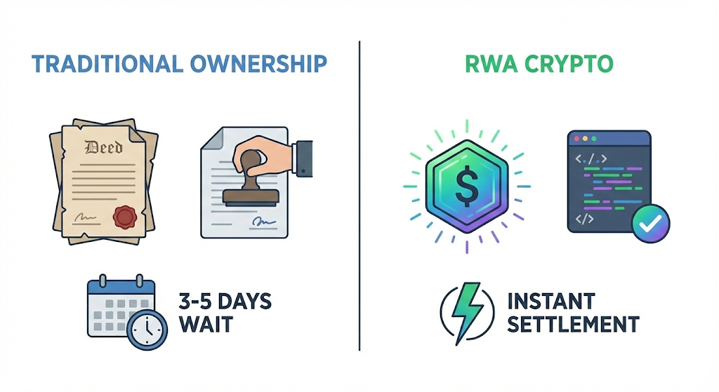 Traditional ownership vs RWA Crypto