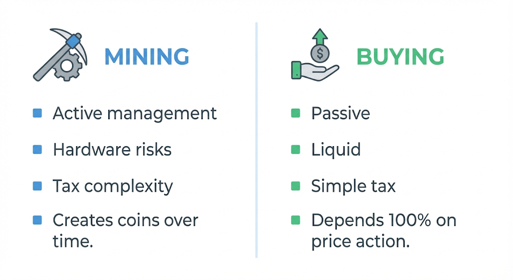 Mining vs Buying Crypto: Which Is More Profitable After Taxes?