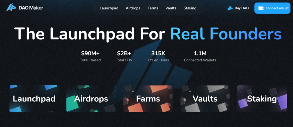 DAO Maker homepage 