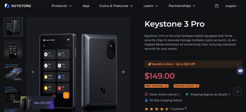Keystone 3 Pro is one of the best hardware wallets